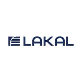 LAKAL : Expert en volets roulants et brise-soleil Logo LAKAL bleu marine avec un symbole de volet roulant stylisé, design moderne et épuré sur fond blanc.