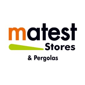 Matest Stores & Pergolas : Expert en Protection Solaire Logo Matest Stores & Pergolas avec un m orange, texte noir et un soulignement vert dynamique sur fond blanc.